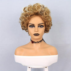Short Pixie Cut Wig for Women Synthetic Layered Curly Natural Wavy