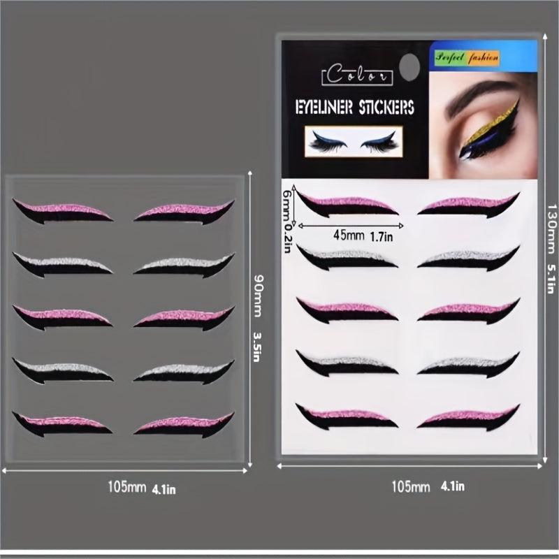 Glitter Eyeliner Stickers Instant Eye Line Strip Self-Adhesive Makeup Tool