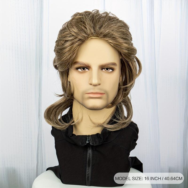 Men's Retro Mullet Wig for 70s 80s Party Halloween Cosplay