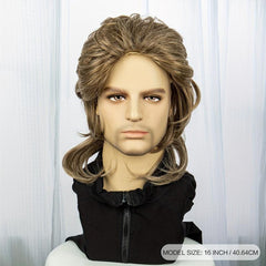 Men's Retro Mullet Wig for 70s 80s Party Halloween Cosplay