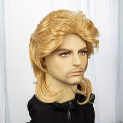 Men's Retro Mullet Wig for 70s 80s Party Halloween Cosplay