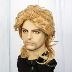 Men's Retro Mullet Wig for 70s 80s Party Halloween Cosplay