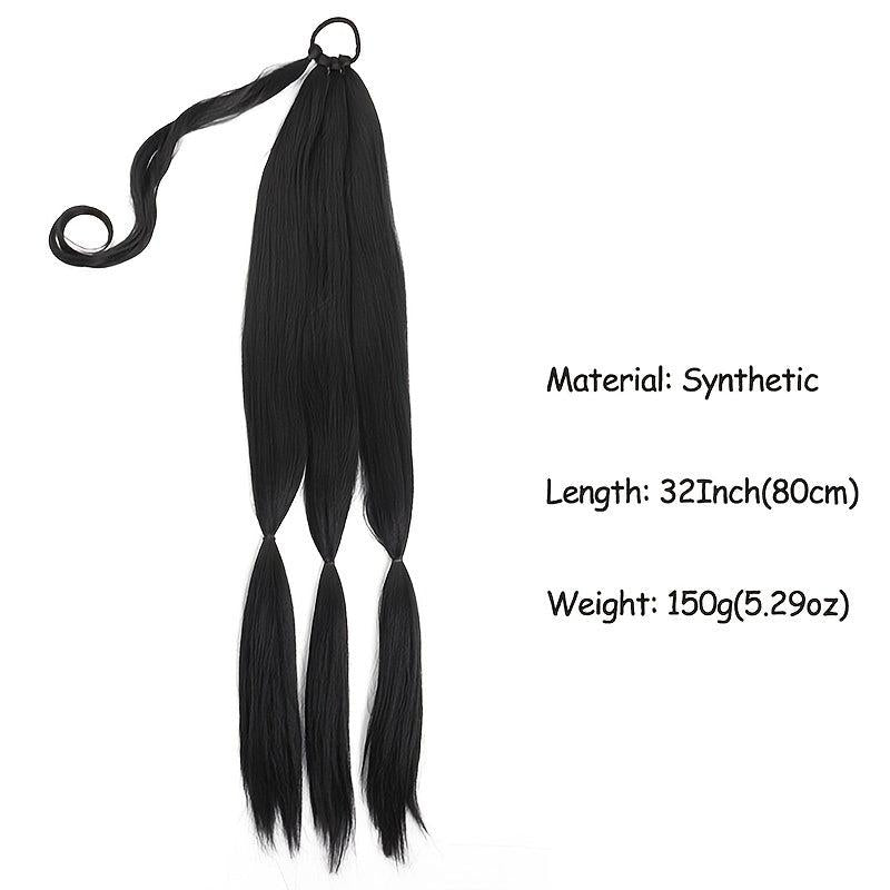 Braided Ponytail Extension for Women: Synthetic Hair, Wrap Around, Long
