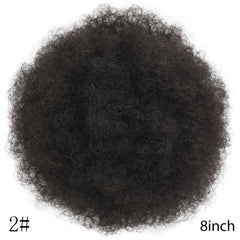 Short Afro Kinky Curly Ponytail Hair Extensions Clip On Drawstring Bun