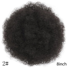 Short Afro Kinky Curly Ponytail Hair Extensions Clip On Drawstring Bun