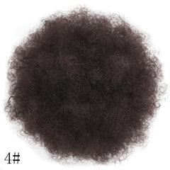 Short Afro Kinky Curly Ponytail Hair Extensions Clip On Drawstring Bun