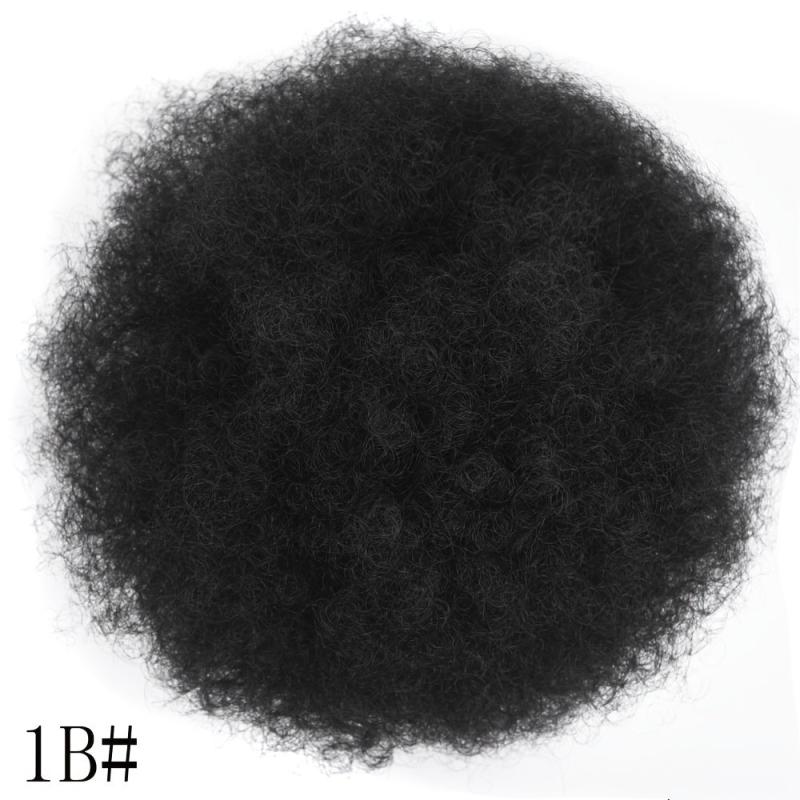 Short Afro Kinky Curly Ponytail Hair Extensions Clip On Drawstring Bun