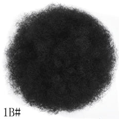 Short Afro Kinky Curly Ponytail Hair Extensions Clip On Drawstring Bun