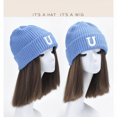 Embroidery Knitted Hat Hip Hop Sweet Bun Hat
