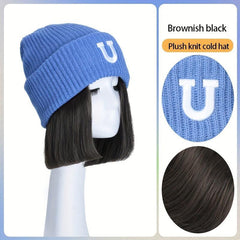 Embroidery Knitted Hat Hip Hop Sweet Bun Hat