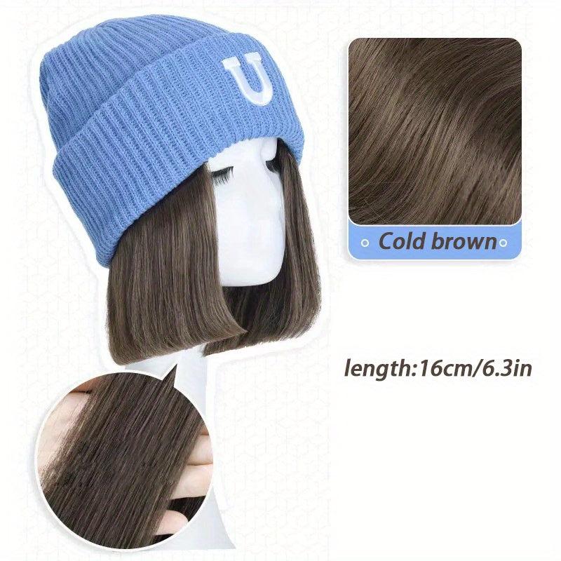 Embroidery Knitted Hat Hip Hop Sweet Bun Hat