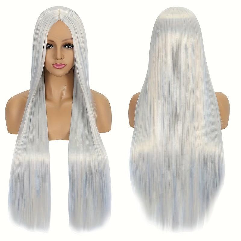 Colorful Long Straight Wig Synthetic Wig Anime Cosplay Wig For Halloween