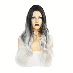 Ombre Long Curly Wavy Wig Synthetic Wig Heat Resistant