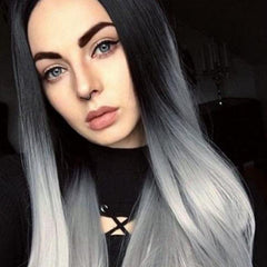 Ombre Long Curly Wavy Wig Synthetic Wig Heat Resistant