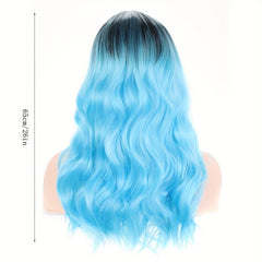 66 04cm Ombre Wavy Wig For Women Girls Heat Resistant Fiber Wigs