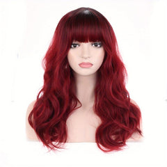 66 04cm Ombre Wavy Wig For Women Girls Heat Resistant Fiber Wigs