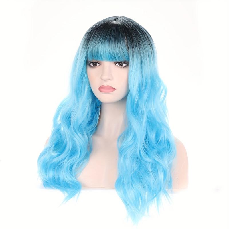 66 04cm Ombre Wavy Wig For Women Girls Heat Resistant Fiber Wigs