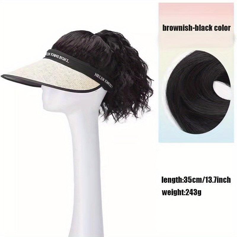 Women's High Ponytail Sun Proof Hat Wig One Piece Breathable Fisherman's Hat