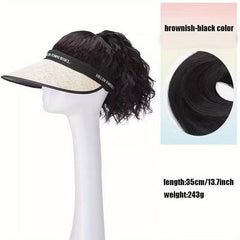 Women's High Ponytail Sun Proof Hat Wig One Piece Breathable Fisherman's Hat
