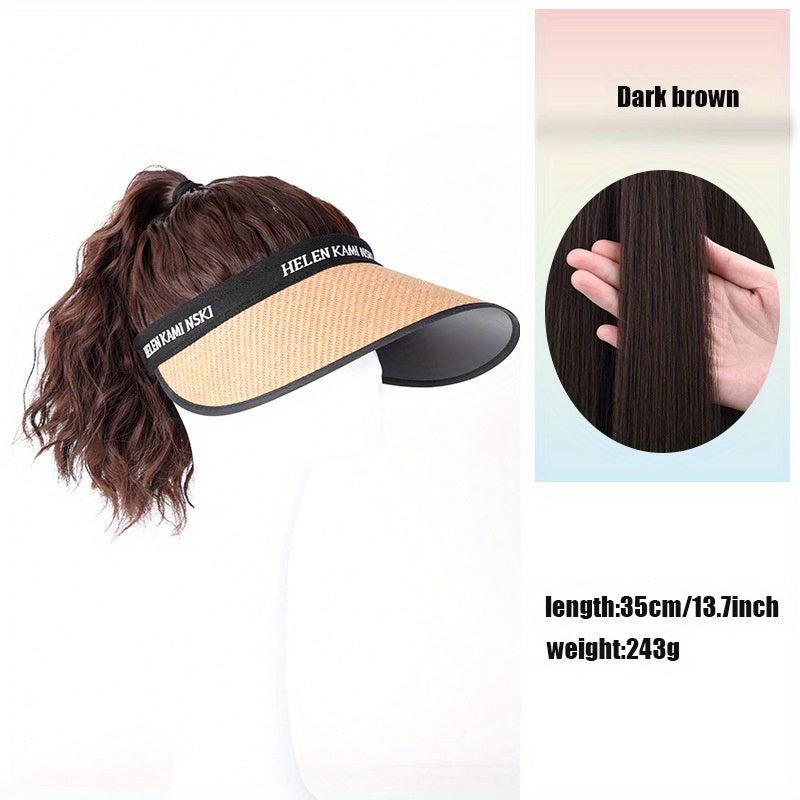 Women's High Ponytail Sun Proof Hat Wig One Piece Breathable Fisherman's Hat