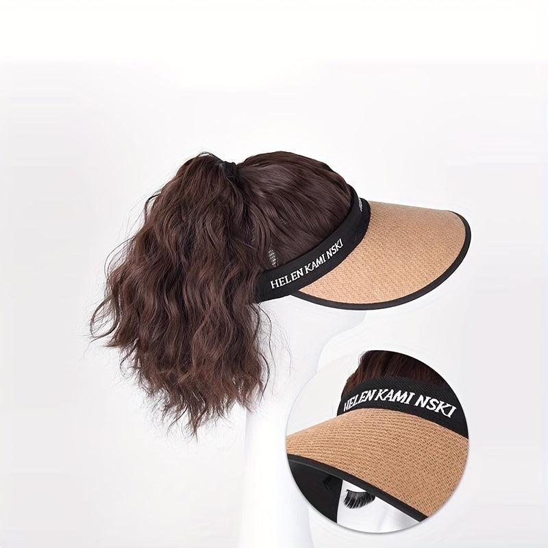 Women's High Ponytail Sun Proof Hat Wig One Piece Breathable Fisherman's Hat
