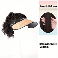 Women's High Ponytail Sun Proof Hat Wig One Piece Breathable Fisherman's Hat