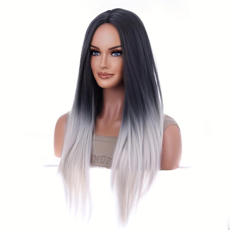 Ombre Long Straight Wig Heat Resistant Fashionable For Daily Use Party Cosplay