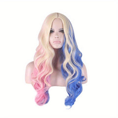 Long Curly Wig Synthetic Wig With Bangs for Halloween Cosplay