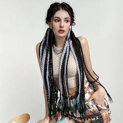 Colorful Box Braids Ponytail for Parties and Daily Use