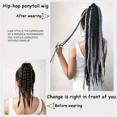 Colorful Box Braids Ponytail for Parties and Daily Use