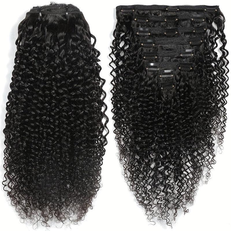 Kinky Curly Hair Extensions Clips In Human Hair Extensions