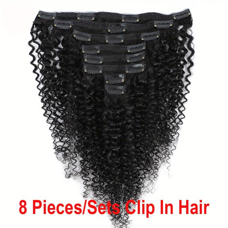 Kinky Curly Hair Extensions Clips In Human Hair Extensions