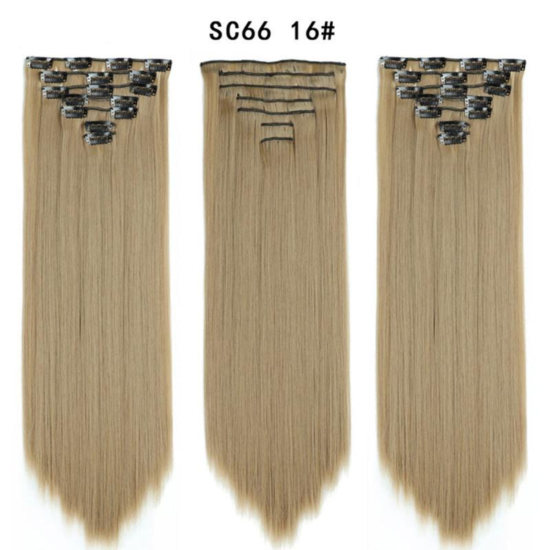 Synthetic Thick Hair Extensions Clip In 7 Pieces