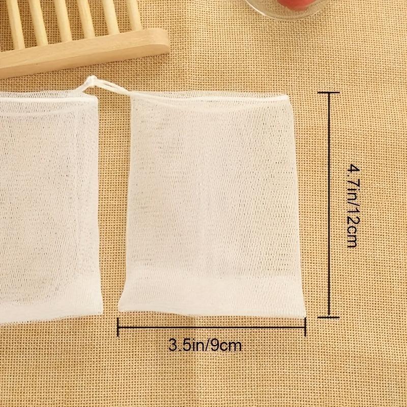5 Pcs Mesh Soap Bag with Drawstring for Foaming and Drying
