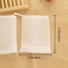 5 Pcs Mesh Soap Bag with Drawstring for Foaming and Drying