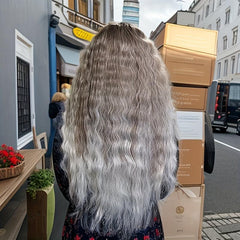 Ombre Long Curly Wavy Wig Synthetic Beginners Friendly Heat Resistant