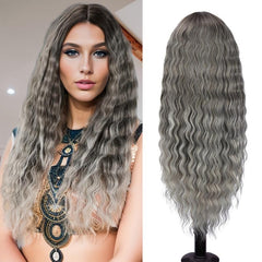 Ombre Long Curly Wavy Wig Synthetic Beginners Friendly Heat Resistant