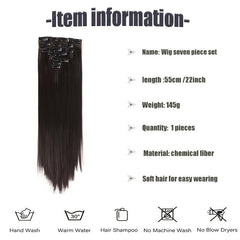 7pcs Grey Clip In Hair Extensions Light Grey Synthetic Wig Fluffy Hair DIY