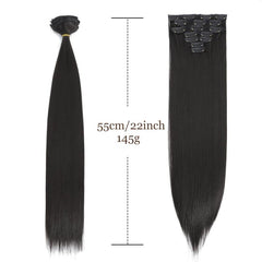 7pcs Grey Clip In Hair Extensions Light Grey Synthetic Wig Fluffy Hair DIY