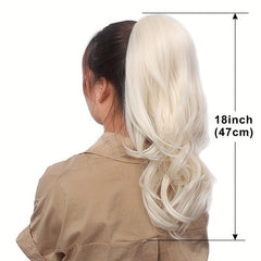 Brown Mix Red Blonde Ponytail Extension Curly Synthetic Hairpiece