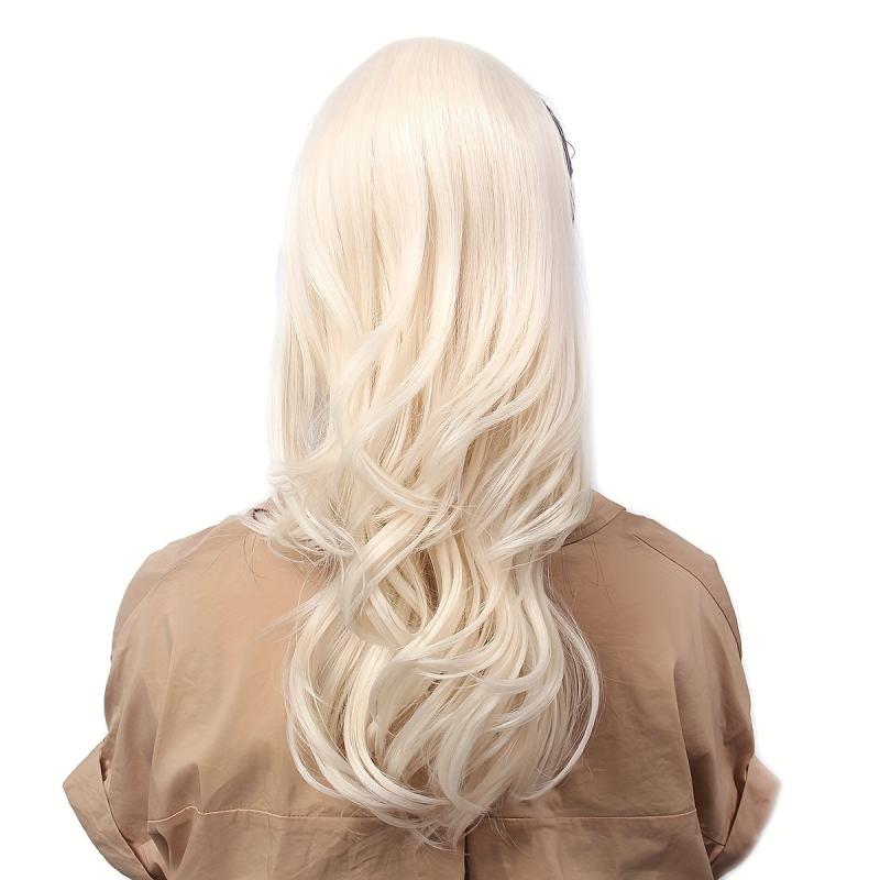 Brown Mix Red Blonde Ponytail Extension Curly Synthetic Hairpiece