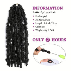 25 Packs 4 Cm Soft Butterfly Locs Crochet Hair Pre Looped Distressed Faux Locs