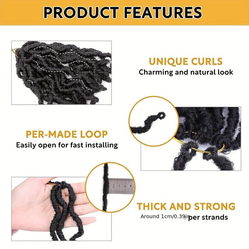 25 Packs 4 Cm Soft Butterfly Locs Crochet Hair Pre Looped Distressed Faux Locs