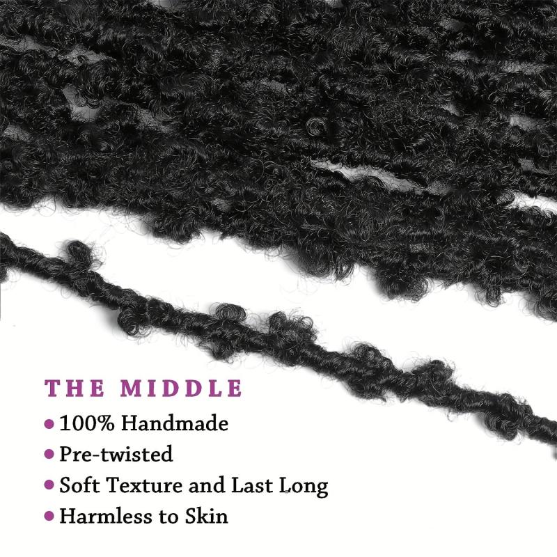 25 Packs 4 Cm Soft Butterfly Locs Crochet Hair Pre Looped Distressed Faux Locs