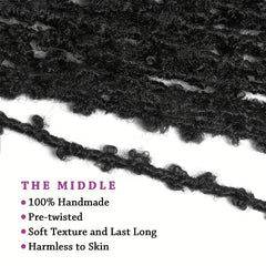 25 Packs 4 Cm Soft Butterfly Locs Crochet Hair Pre Looped Distressed Faux Locs