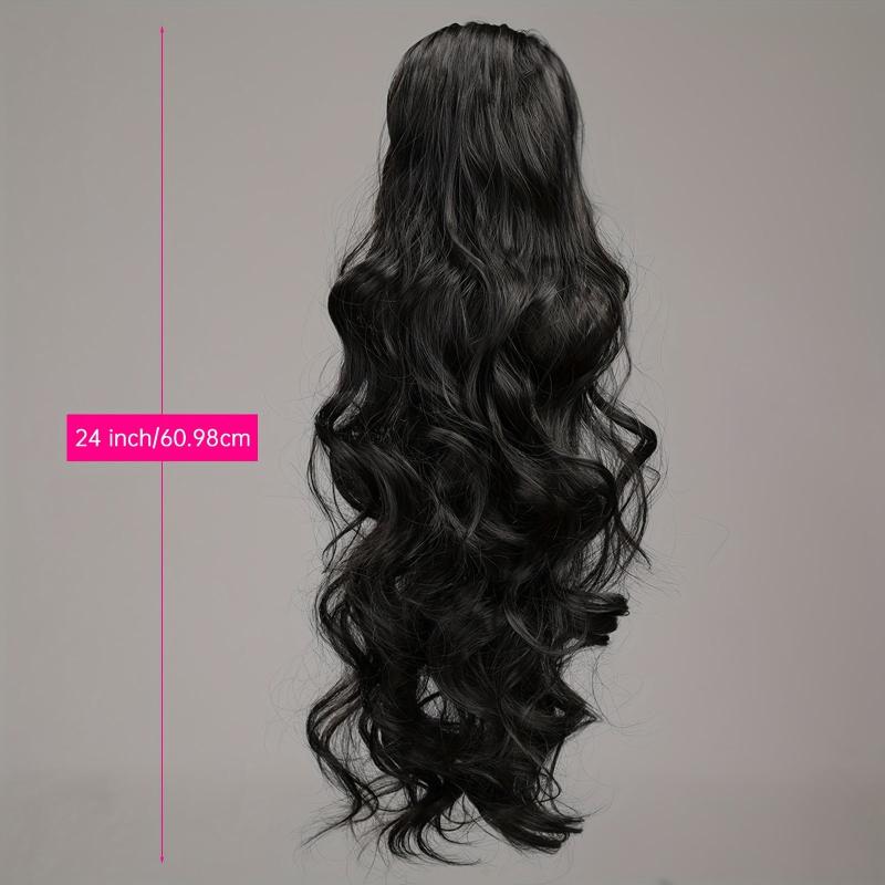 Long Curly Wavy Ponytail Extensions Synthetic Clip In Hair Extensions