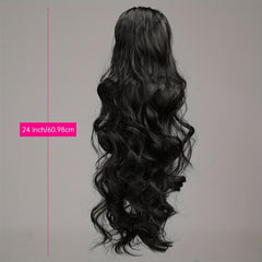 Long Curly Wavy Ponytail Extensions Synthetic Clip In Hair Extensions