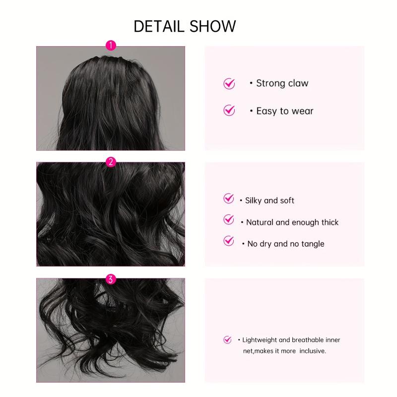Long Curly Wavy Ponytail Extensions Synthetic Clip In Hair Extensions
