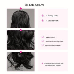 Long Curly Wavy Ponytail Extensions Synthetic Clip In Hair Extensions