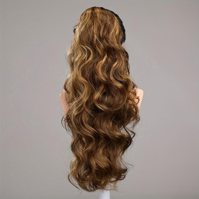 Long Curly Wavy Ponytail Extensions Synthetic Clip In Hair Extensions